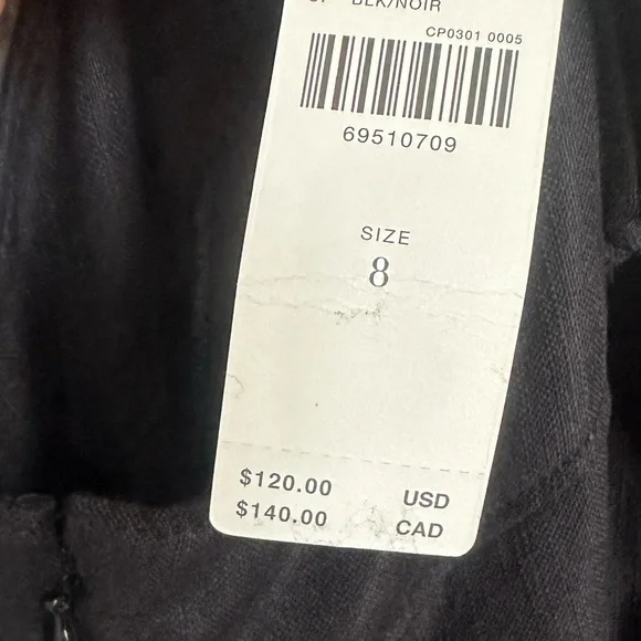 Anthropologie Midi Black Strappy Modern Pinafore Cotton Blend Apron Dress Size 8 - Picture 10 of 15